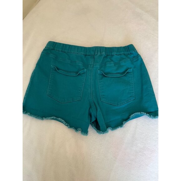 YMI Large  Dream High Rise Joggers Shorts with Tie Teal Blue - Picture 5 of 5